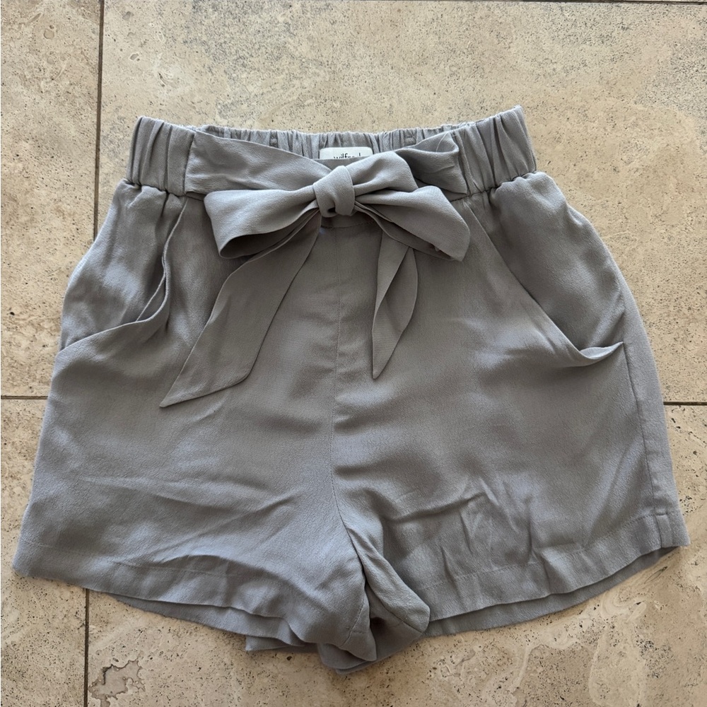 Wilfred Gray High Waist Shorts with Bow XS